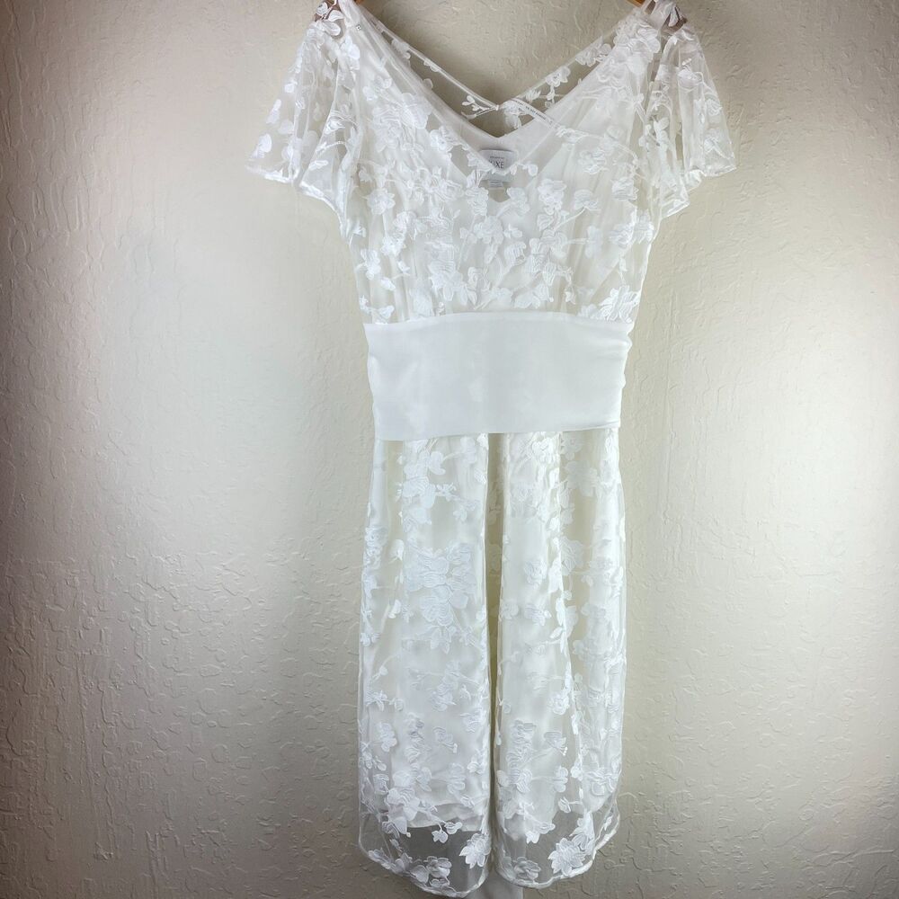 ~ Seraphine Luxe 10 Dress Nursing Lace Ivory Lined Wedding Shower Bridal Midi - Picture 2 of 15